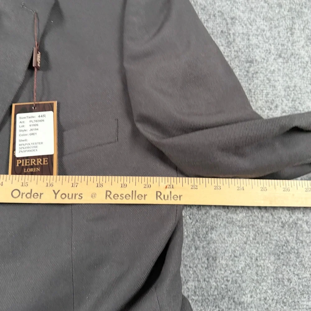 Pierre Loren Blazer Mens 44R Grey Classic Fit Two Button Sport Coat PL702406 NWT